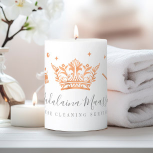 Elegant Copper Royal Floral & Foliage Cleaning Pillar Candle