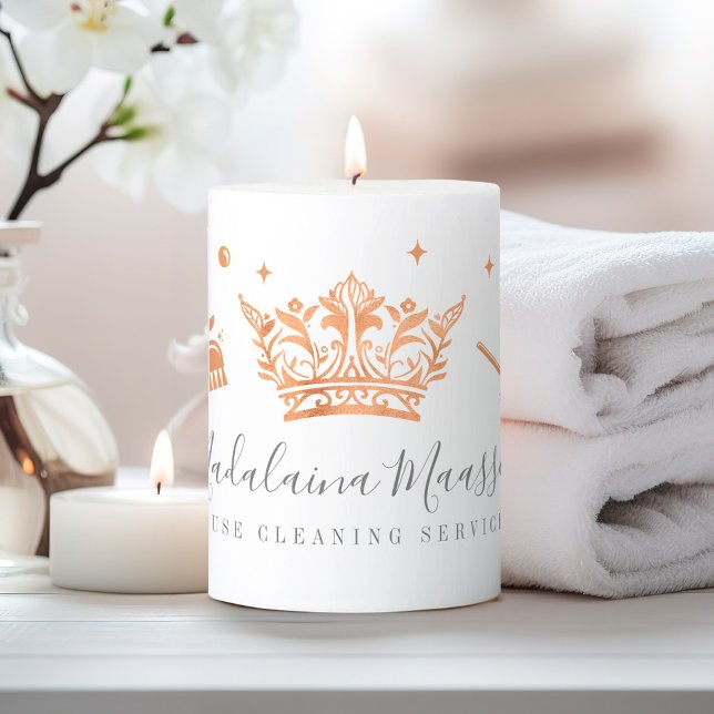 Elegant Copper Royal Floral & Foliage Cleaning Pillar Candle (Elegant Copper Royal Floral & Foliage Cleaning Pillar Candle)