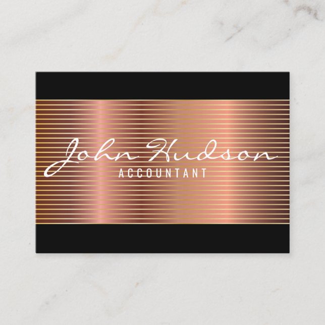 Elegant Copper Script Modern Design 3.5x2.5 Business Card (Front)