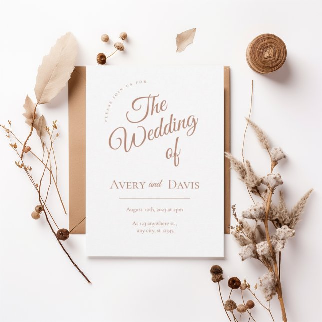 Elegant Copper Script Wedding Invitation (Creator Uploaded)
