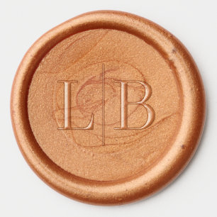 Elegant Copper Serif Wedding Wax Seal Sticker