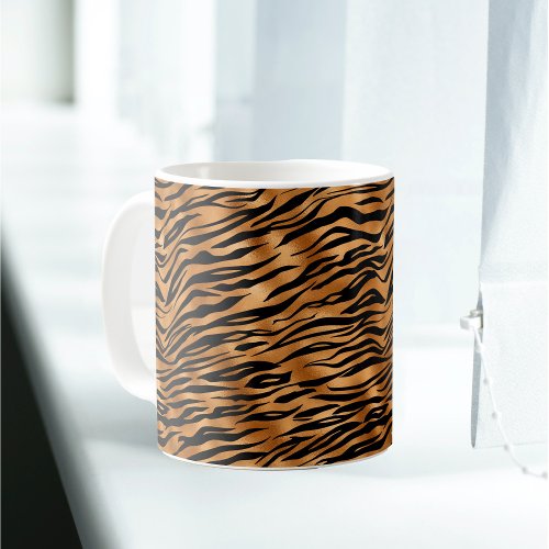 Elegant Copper Tiger Animal Print Coffee Mug