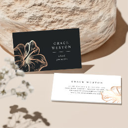 Elegant Copper Tropical Hibiscus Flower Business Card