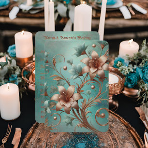 Elegant Copper Turquoise RSVP Card