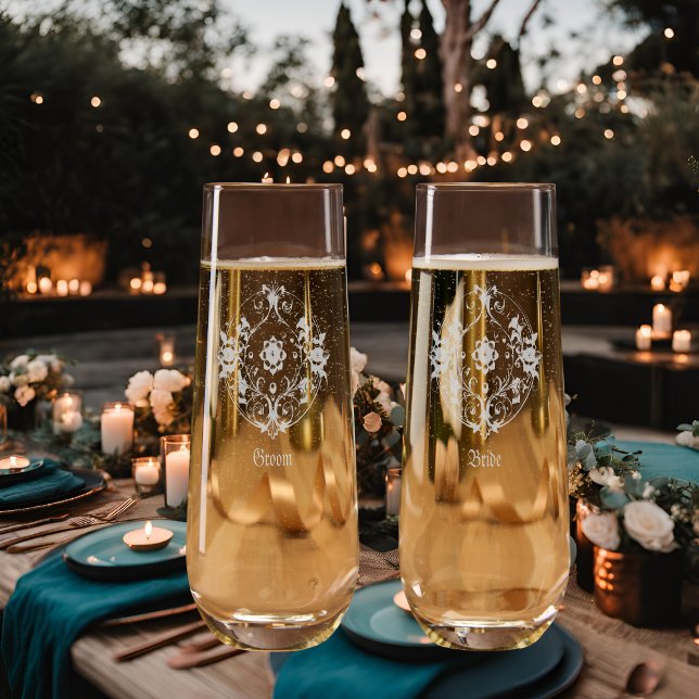 Elegant Copper Turquoise Stemless Champagne Flute (Creator Uploaded)