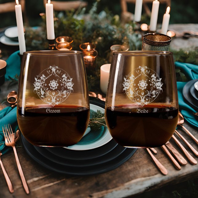 Elegant Copper Turquoise Stemless Wine Glass (Creator Uploaded)