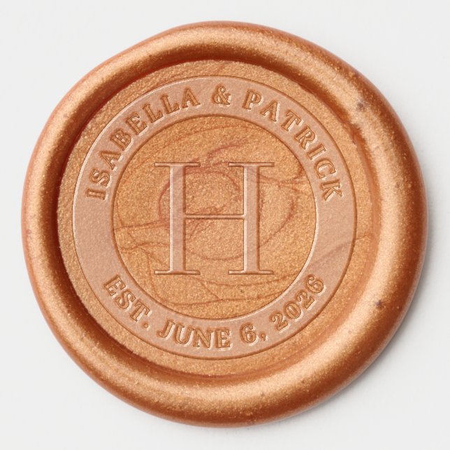 Elegant Copper Typographic Seal Wax Seal Sticker (Front)