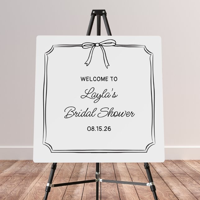 Elegant Coquette Bow Bridal Shower Welcome Sign (Creator Uploaded)