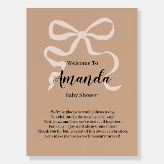 Elegant coquette bow Welcome Baby Shower  Foam Board