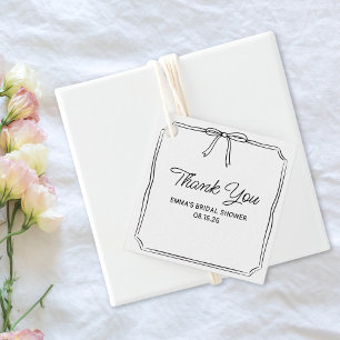 Elegant Coquette Chic Bow Bridal Shower Thank You Favor Tags