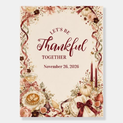 Elegant Coquette Friendsgiving Dinner Foam Board