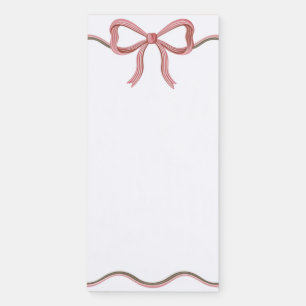 Elegant Coquette Pink Ribbon Bow Post-it Notes Magnetic Notepad