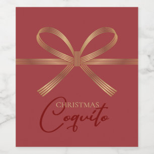 Elegant Coquito Bow Wine Label