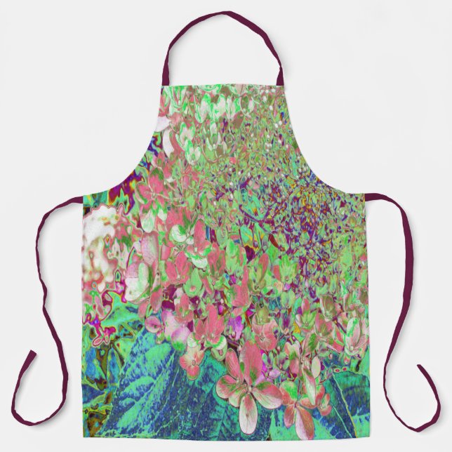 Elegant Coral and Chartreuse Limelight Hydrangea Apron (Front)