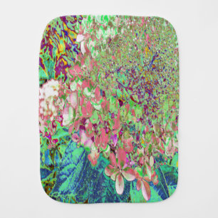 Elegant Coral and Chartreuse Limelight Hydrangea Baby Burp Cloth