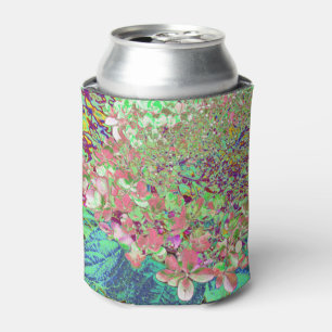 Elegant Coral and Chartreuse Limelight Hydrangea Can Cooler