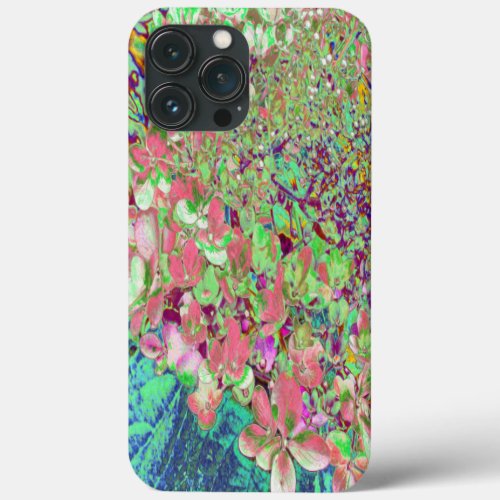 Elegant Coral and Chartreuse Limelight Hydrangea iPhone 13 Pro Max Case