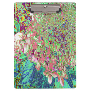 Elegant Coral and Chartreuse Limelight Hydrangea Clipboard