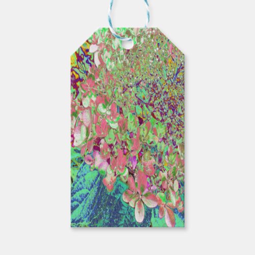 Elegant Coral and Chartreuse Limelight Hydrangea Gift Tags