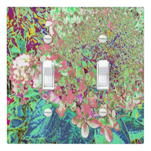 Elegant Coral and Chartreuse Limelight Hydrangea Light Switch Cover