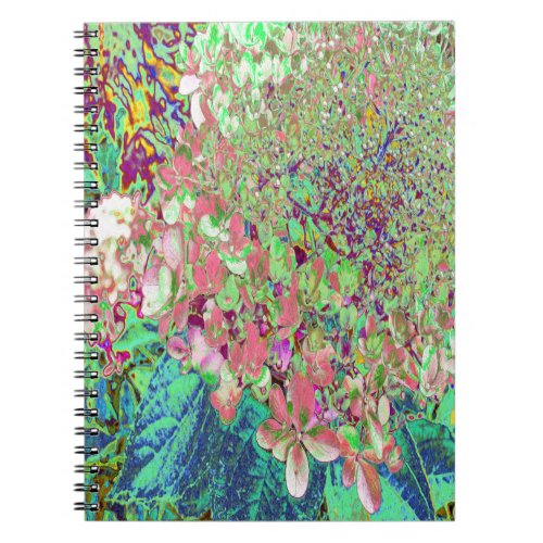Elegant Coral and Chartreuse Limelight Hydrangea Notebook