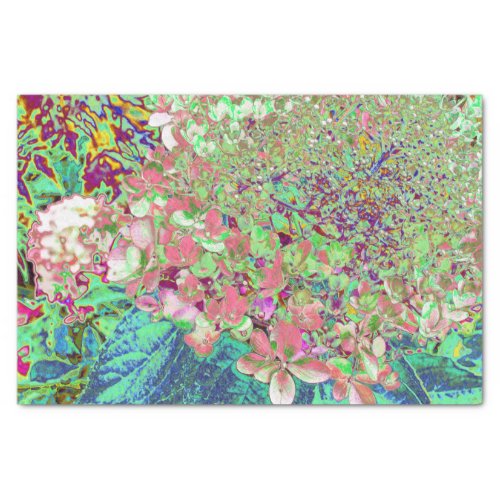 Elegant Coral and Chartreuse Limelight Hydrangea Tissue Paper