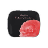 Elegant Coral Candy Tin Party Favor Quinceañera 15 (Top)