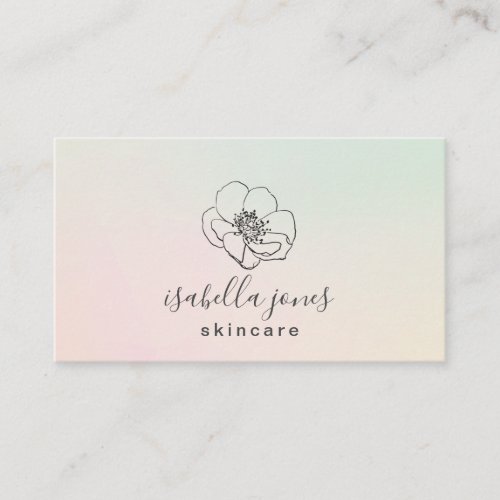 Elegant Coral Green Blush Ombre Skincare Business Card