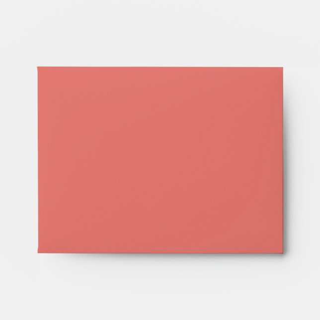 Elegant Coral Linen RSVP Envelopes (Front)