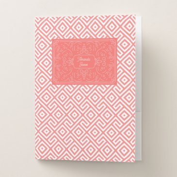 Elegant Coral / Peach Abstract Geometric Pattern 
