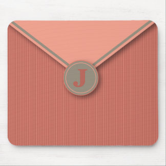 Elegant Coral Personalised Monogrammed Mousepad