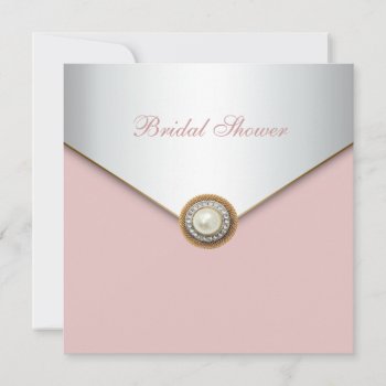 Elegant Coral Pink Bridal Shower Invitation by decembermorning at Zazzle