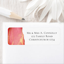 Elegant Coral Pink Magenta Return Address Label