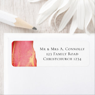 Elegant Coral Pink Magenta Return Address Label