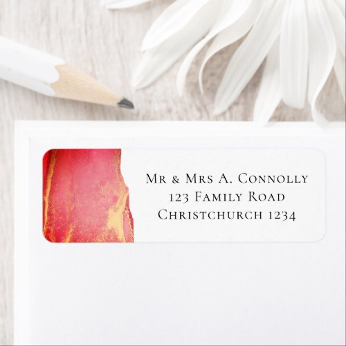 Elegant Coral Pink Magenta Return Address Label