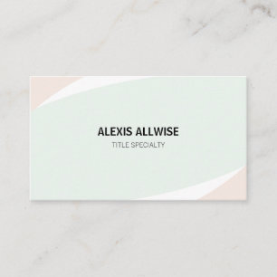 Elegant Coral Pink Mint & White Business Card