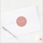 Elegant Coral Pink Monogram Modern Wedding Classic Round Sticker<br><div class="desc">Modern wedding stickers featuring a clean design with your monogram in a serif font.</div>