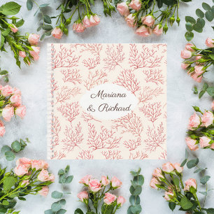 Elegant Coral Reef Wedding Guest Book
