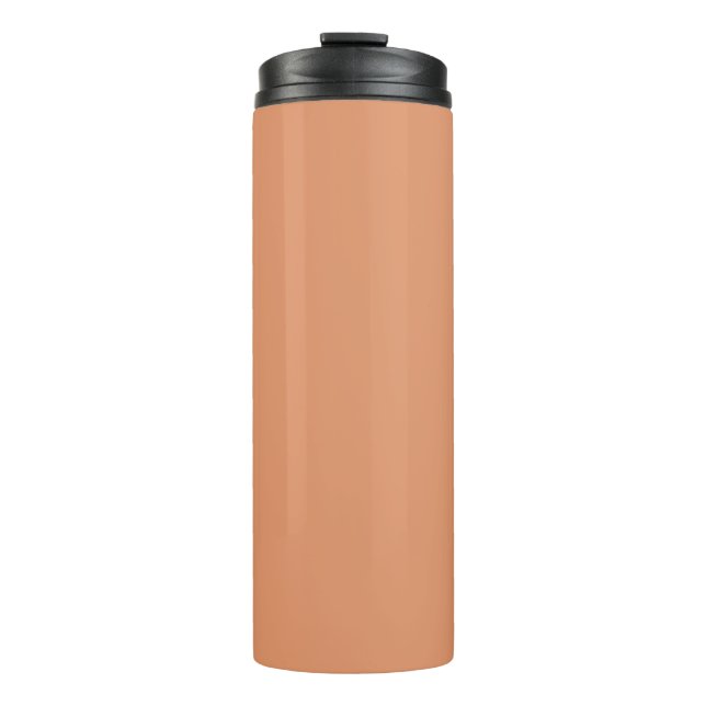Elegant Coral Splash Design - #E3966B Thermal Tumbler (Front)