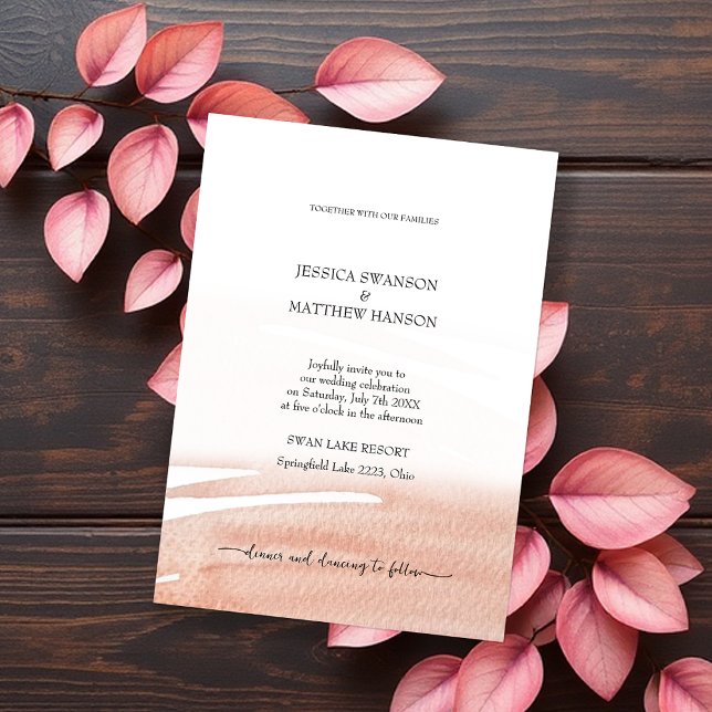 Elegant Coral Summer Wedding Invitation (Creator Uploaded)