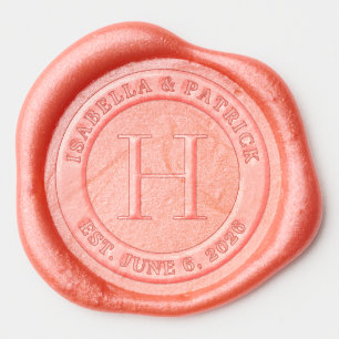 Elegant Coral Wax Seal Sticker