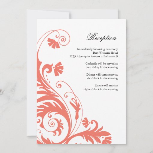 Elegant Coral Wedding Invitations | Zazzle