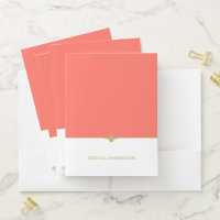 Elegant Coral White Gold Personalized