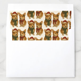 Elegant Corgi Couple Christmas Festive Holiday Envelope Liner