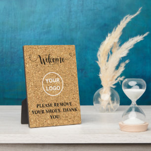 Elegant Cork Welcome Home Please Remove Your Shoes Plaque