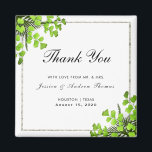Elegant Corner Fern Decoration Wedding Thank You Magnet<br><div class="desc">Classy Wedding thank you magnet with corner fern decoration and a silver glitter frame. All text, font and font text color is fully customizable to meet your requirements, if you would like help to customize your product or would like matching products, please contact me through my store and i will...</div>
