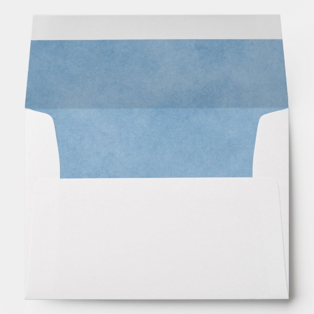 Elegant Cornflower Blue Lined Wedding Envelope (Back (Bottom))