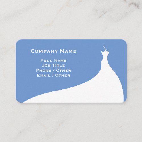 Elegant Cornflower Blue Wedding Dress Business Card
