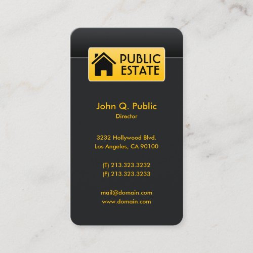 Elegant Corporate Black Real Estate Business Card
