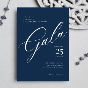 Elegant Corporate Black Tie Calligraphy Gala Invitation